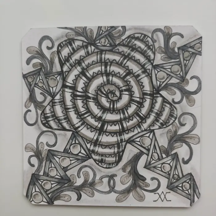Classic Black & White Zentangle artwork by Rashim Bhargava CZT