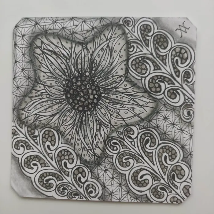 Classic Black & White Zentangle artwork by Rashim Bhargava CZT