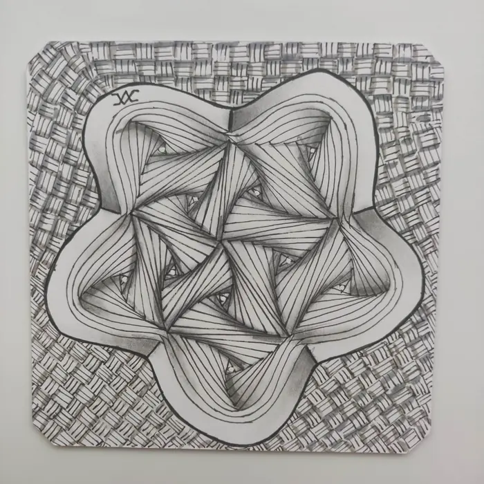 Classic Black & White Zentangle artwork by Rashim Bhargava CZT