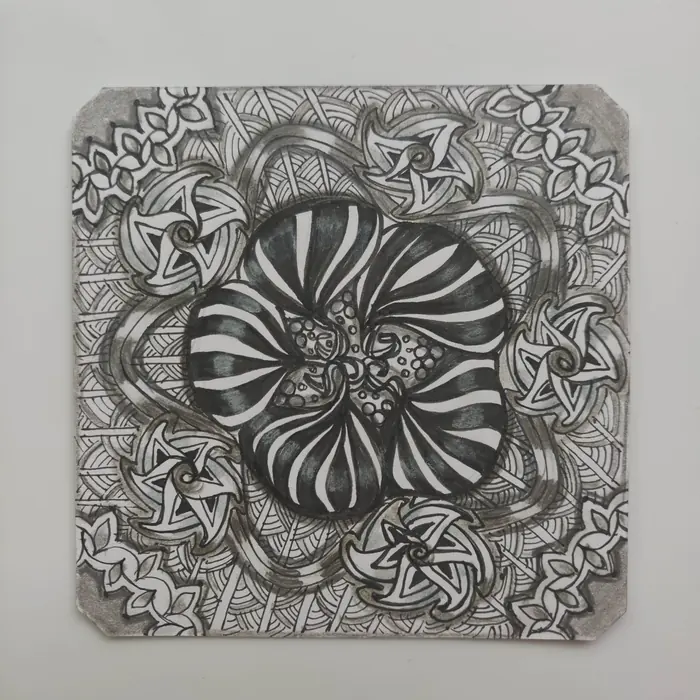 Classic Black & White Zentangle artwork by Rashim Bhargava CZT