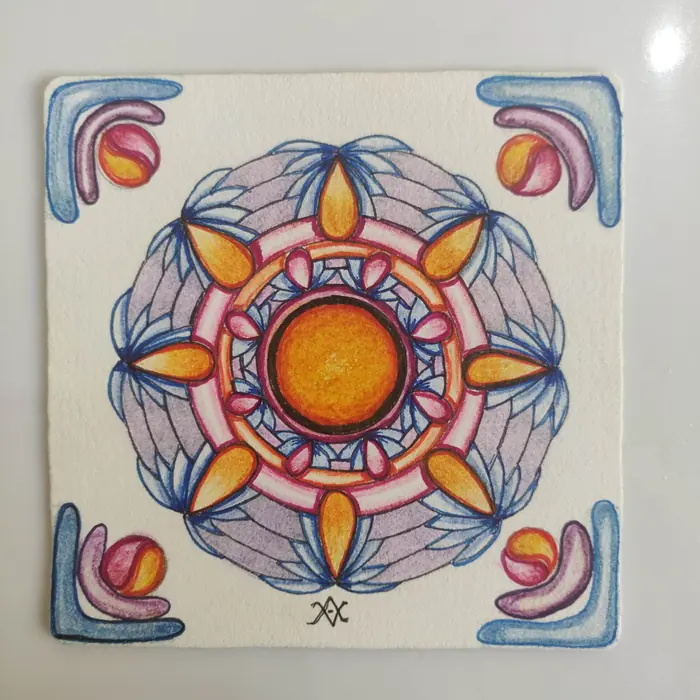 Colour Coordinated Zentangle artwork by Rashim Bhargava CZT