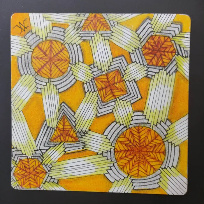 Colour Coordinated Zentangle artwork by Rashim Bhargava CZT