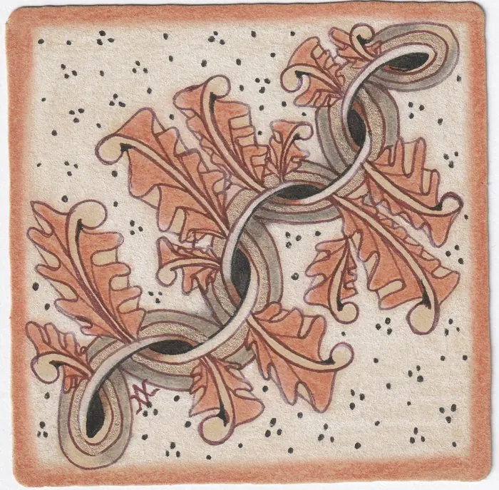 Tan Tones Zentangle artwork by Rashim Bhargava CZT