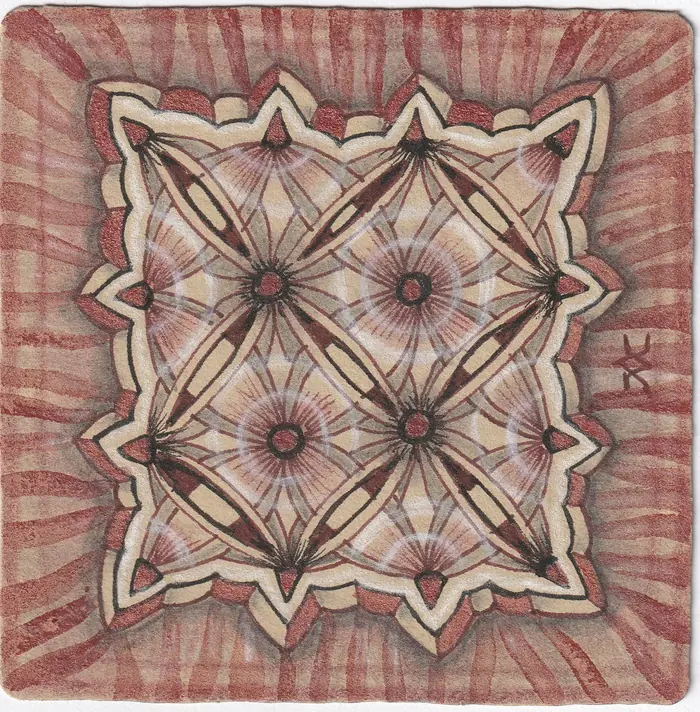 Tan Tones Zentangle artwork by Rashim Bhargava CZT