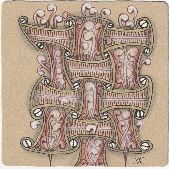 Tan Tones Zentangle artwork by Rashim Bhargava CZT